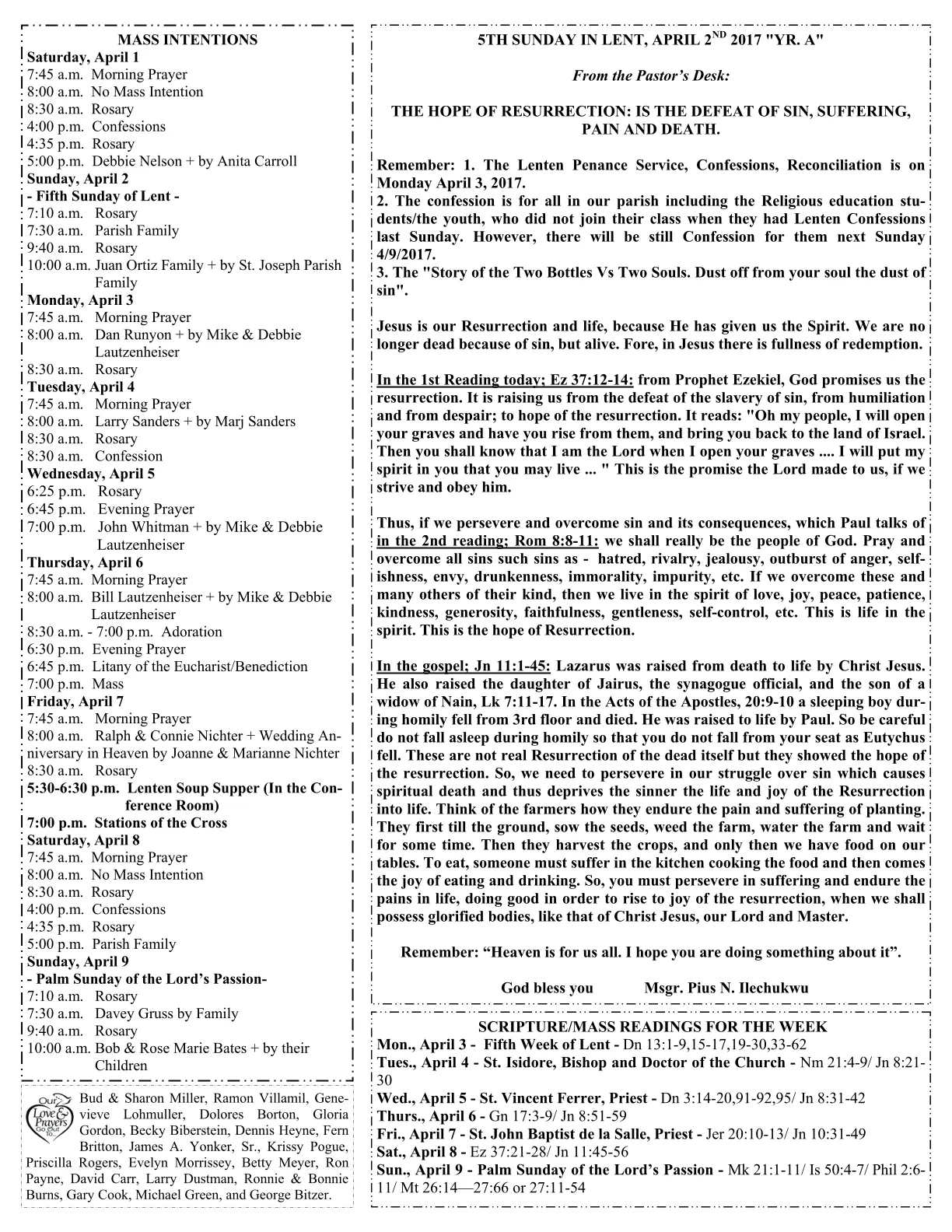 Apr 02, 2017 - Bulletin - Page 1