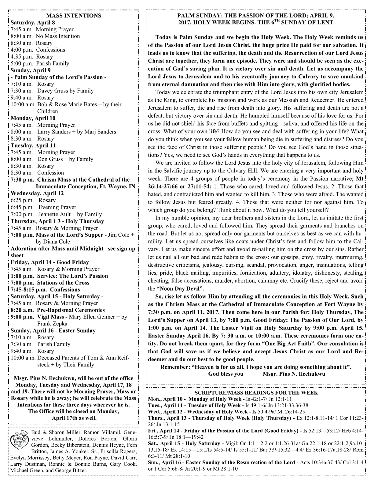 Apr 09, 2017 - Bulletin - Page 1