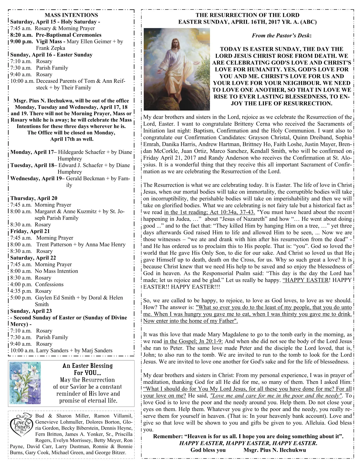 Apr 16, 2017 - Easter Bulletin - Page 1