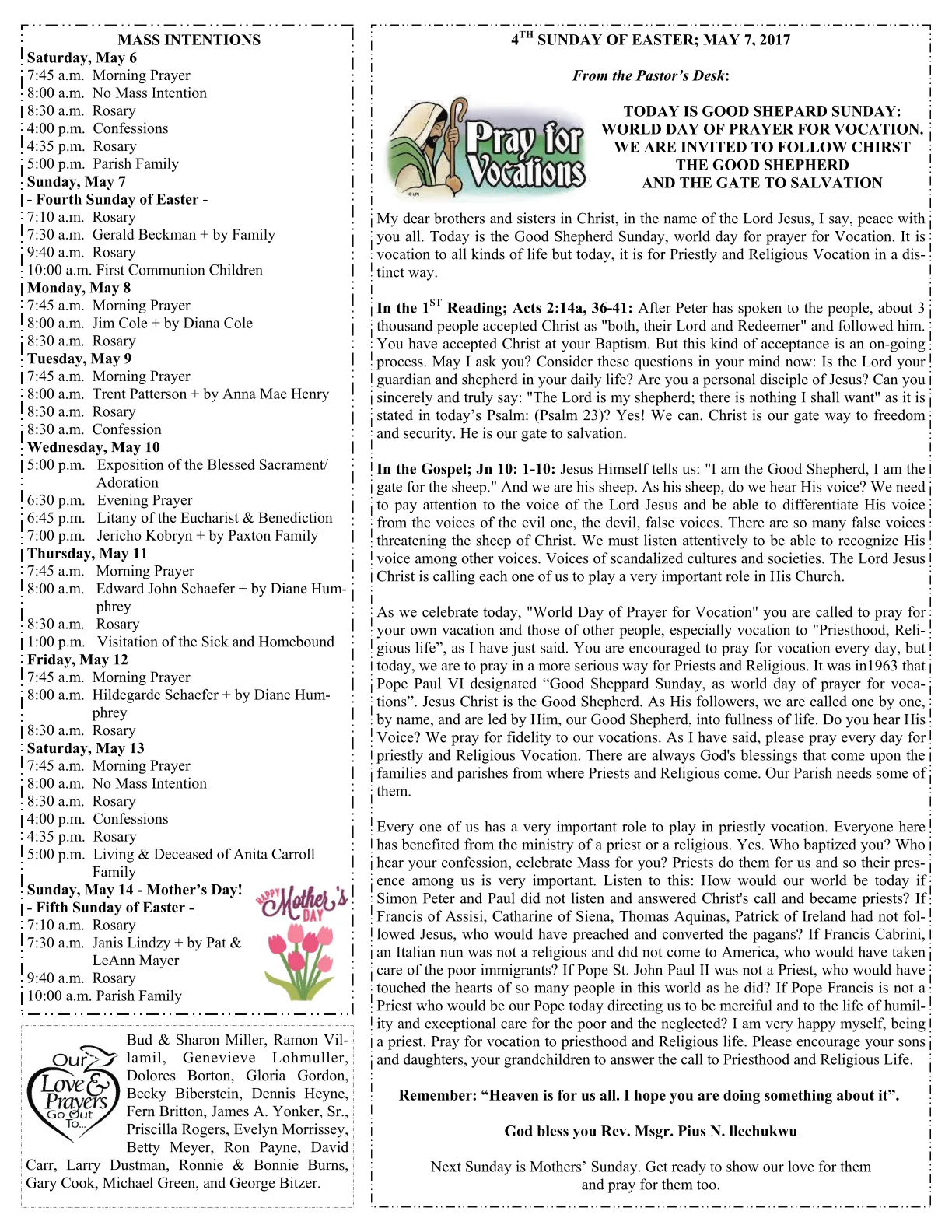 May 07, 2017 - Bulletin - Page 1