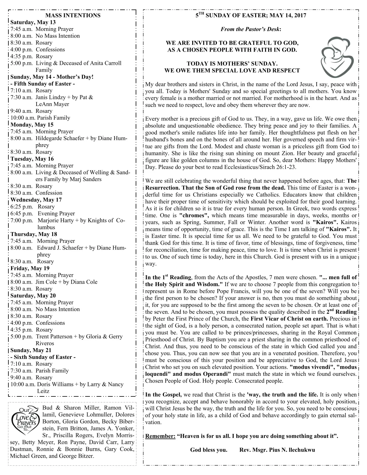 May 14, 2017 - Bulletin - Page 1