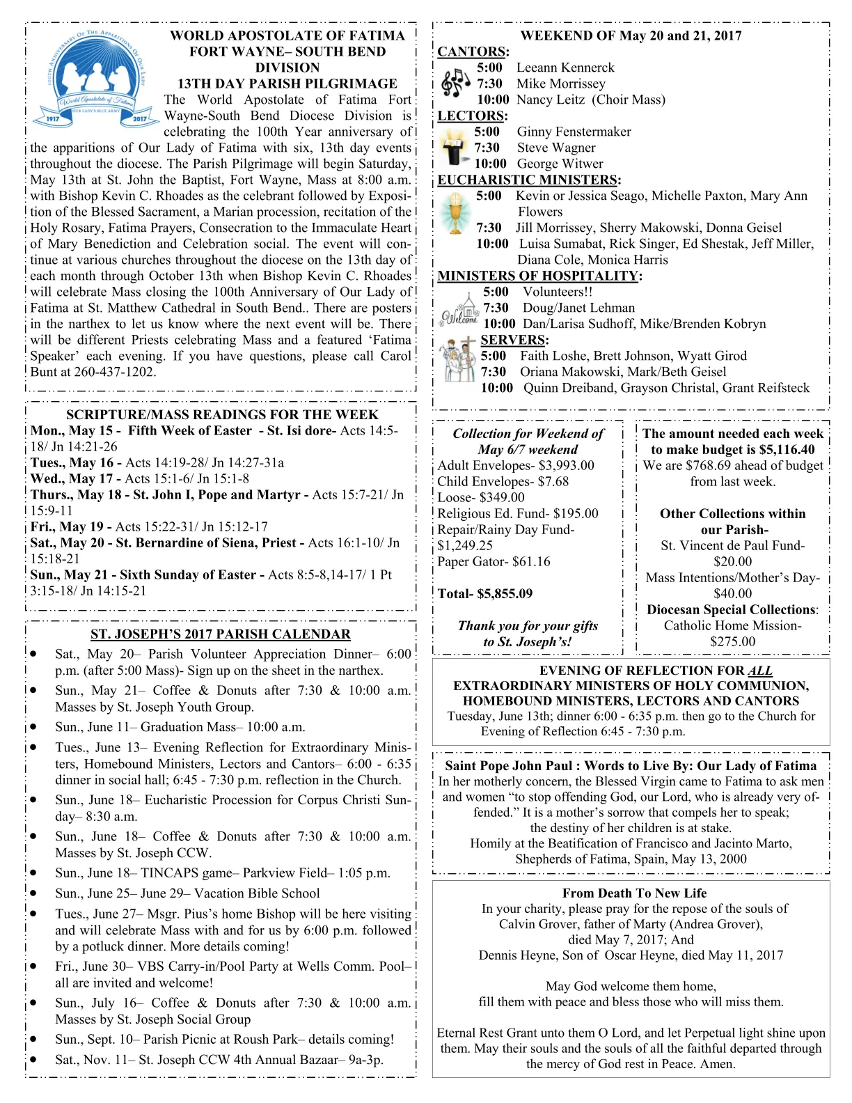 May 14, 2017 - Bulletin - Page 2