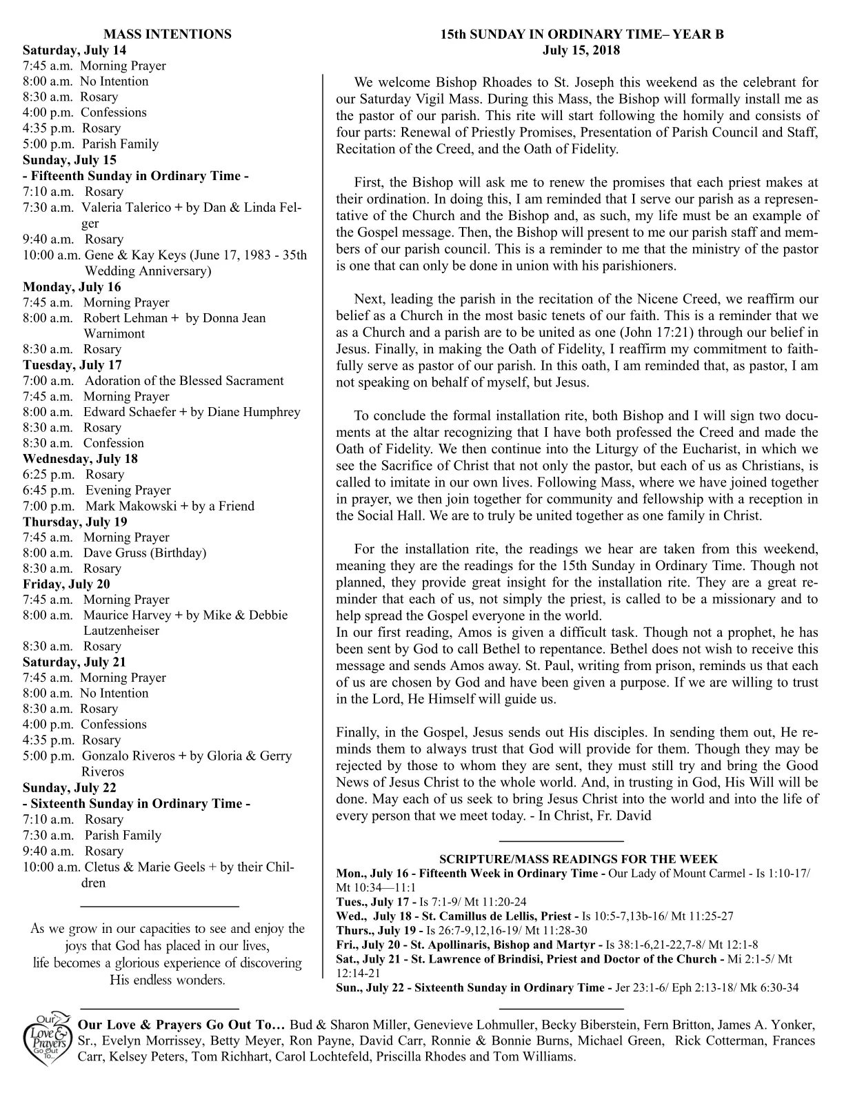 Jul 15, 2018 - Bulletin - Page 2