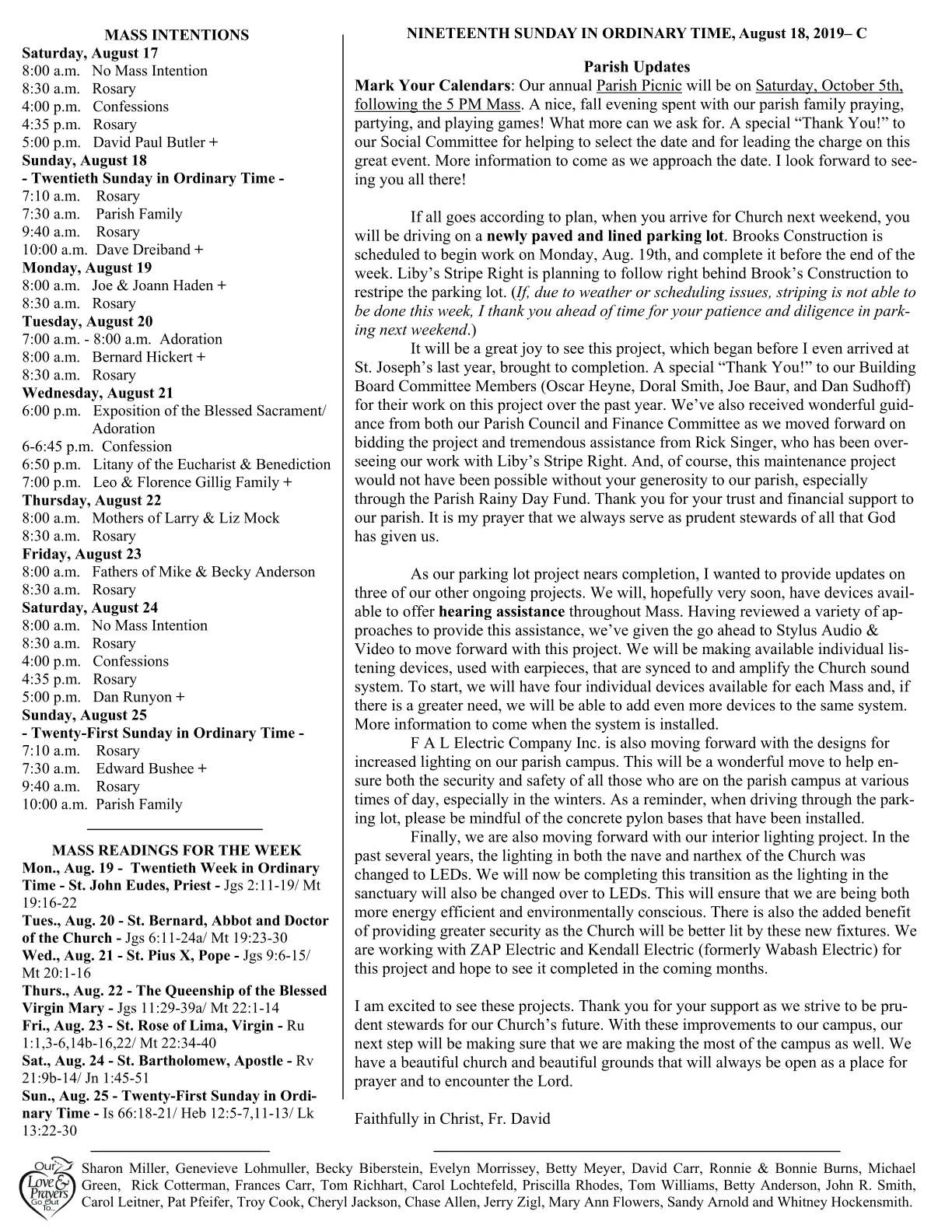 Aug 18, 2019 - Bulletin - Page 2