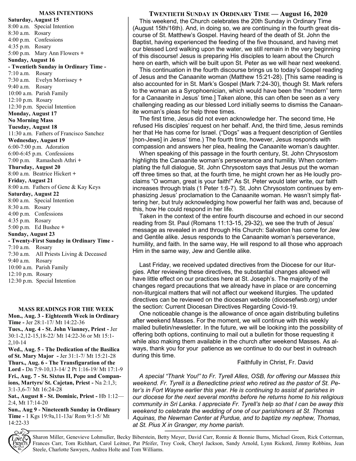 Aug 16, 2020 - Bulletin - Page 2