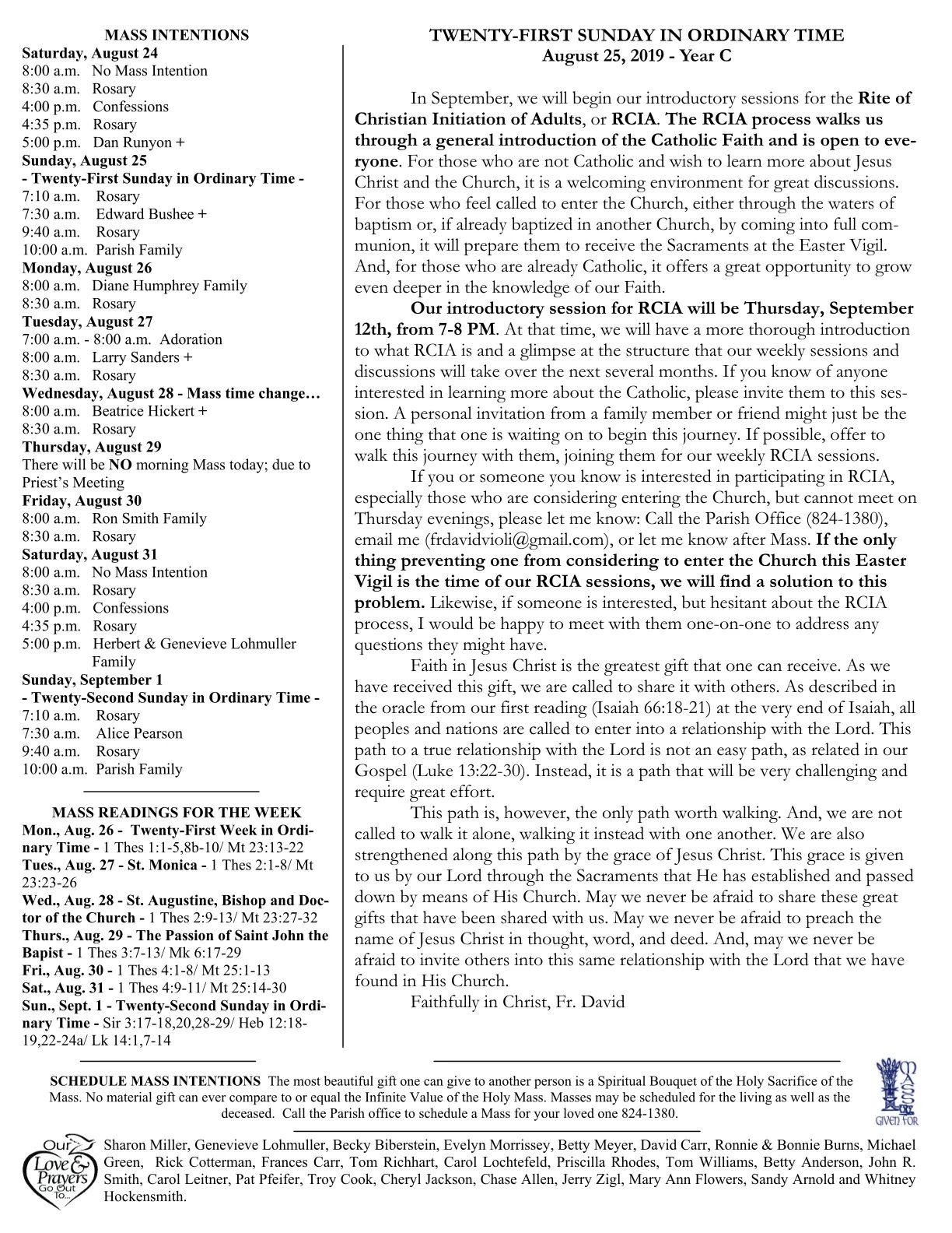 Aug 25, 2019 - Bulletin - Page 2