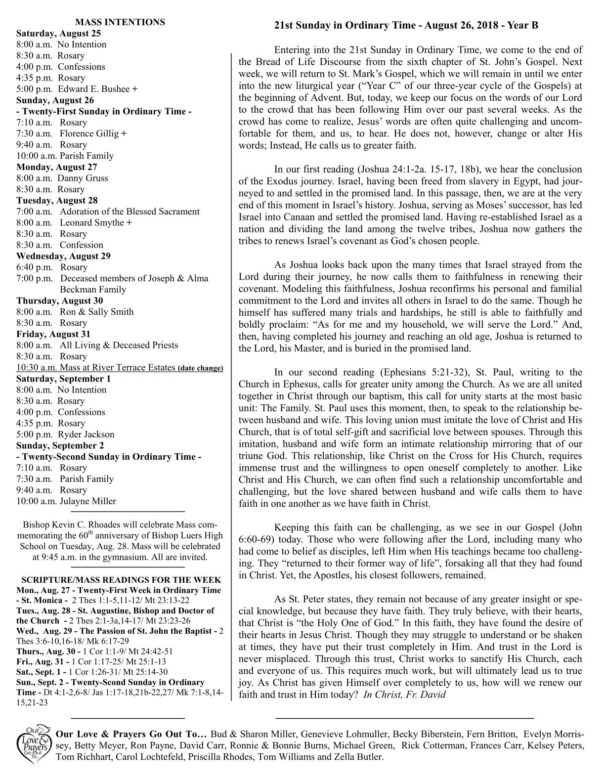 Aug 26, 2018 - Bulletin - Page 2