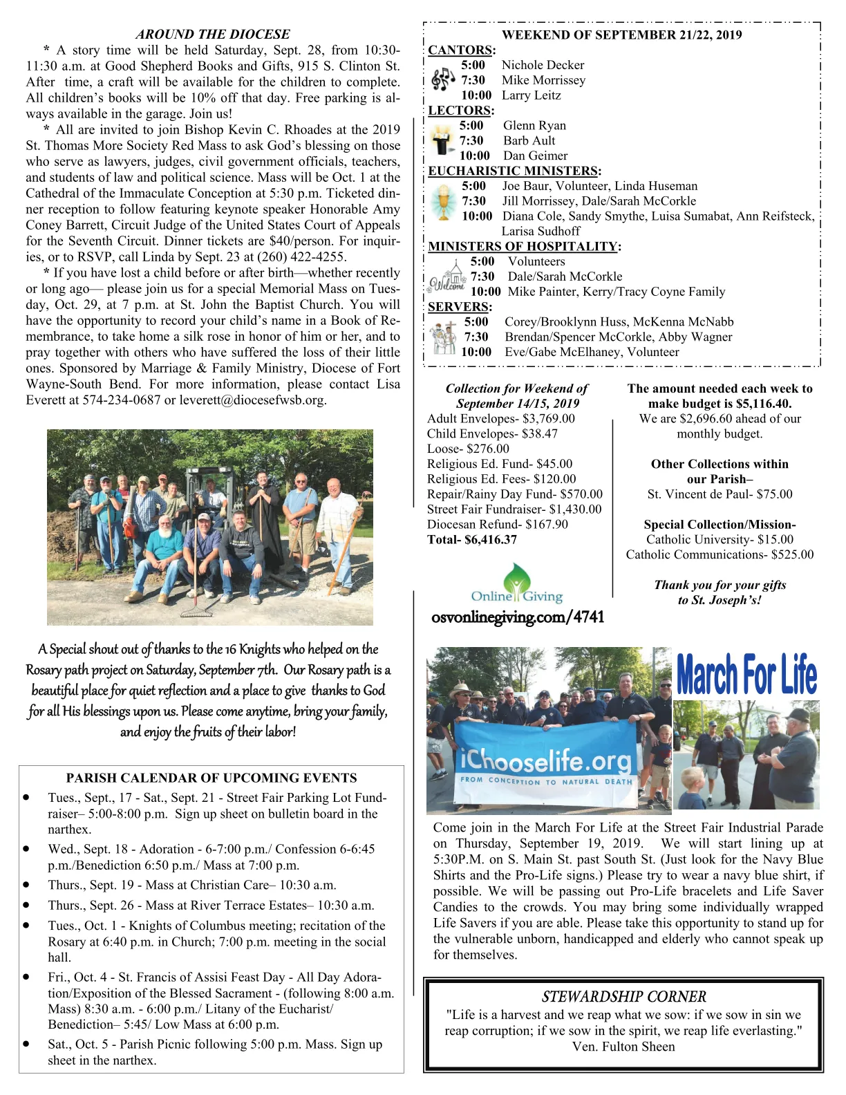 Sep 15, 2019 - Bulletin - Page 3
