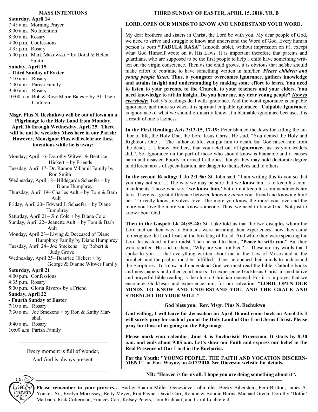 Apr 15, 2018 - Bulletin - Page 2