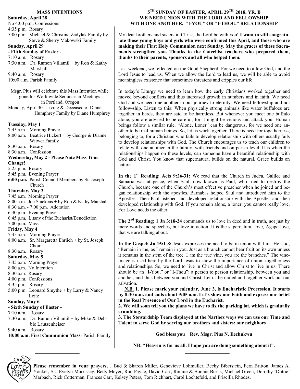 Apr 29, 2018 - Bulletin - Page 2