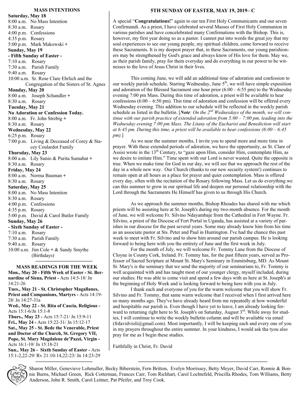 May 19, 2019 - Bulletin - Page 2