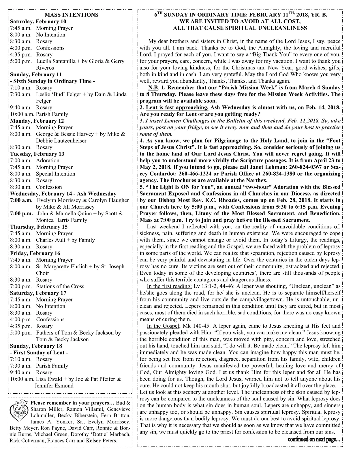 Feb 11, 2018 - Bulletin - Page 2