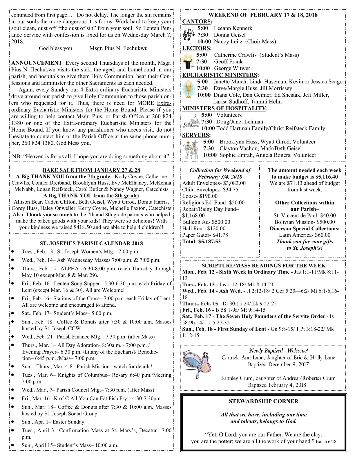 Feb 11, 2018 - Bulletin - Page 3