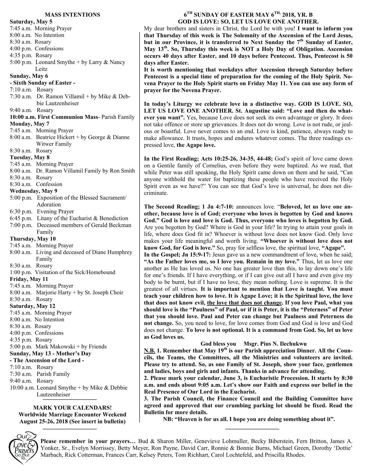 May 06, 2018 - Bulletin - Page 2
