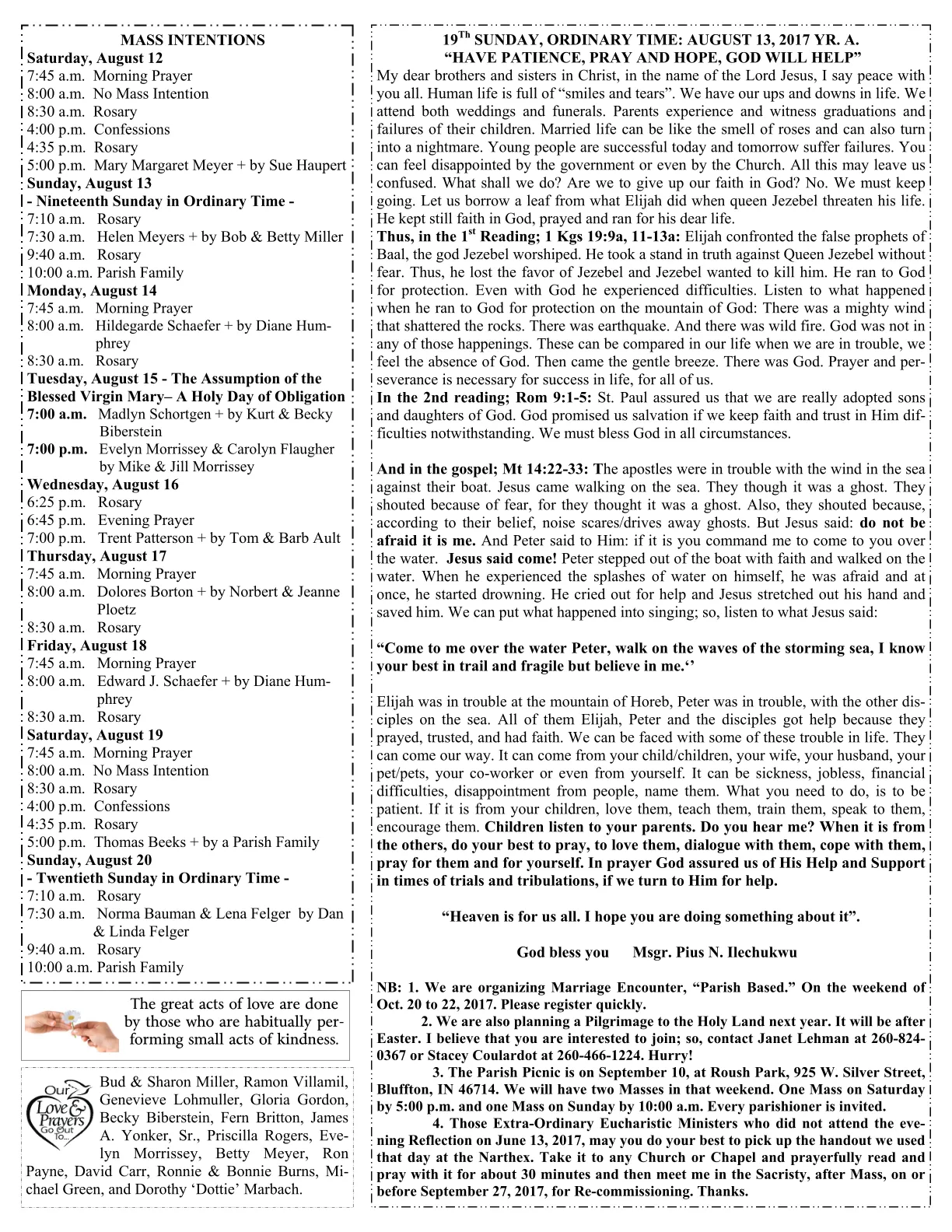 Aug 13, 2017 - Bulletin - Page 1