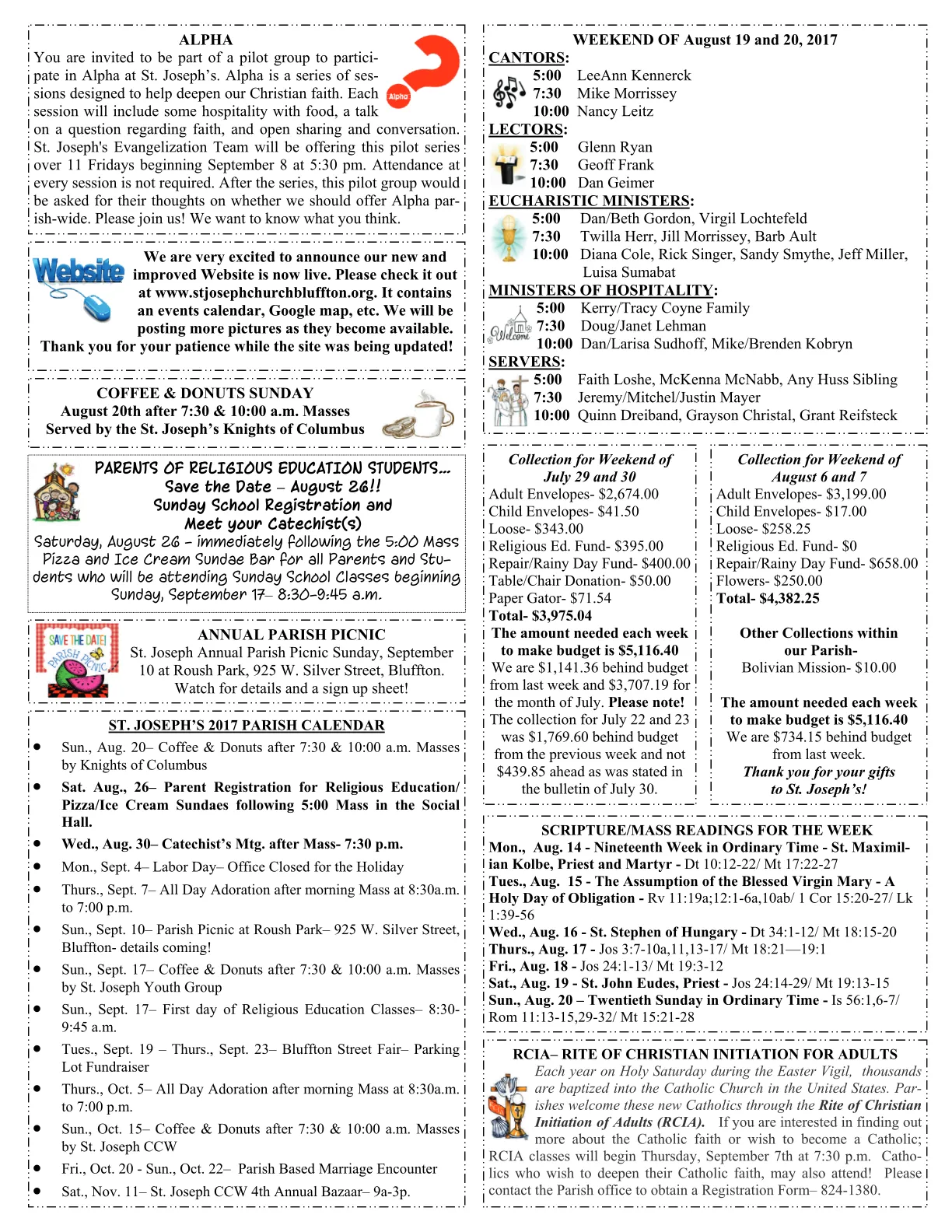 Aug 13, 2017 - Bulletin - Page 2