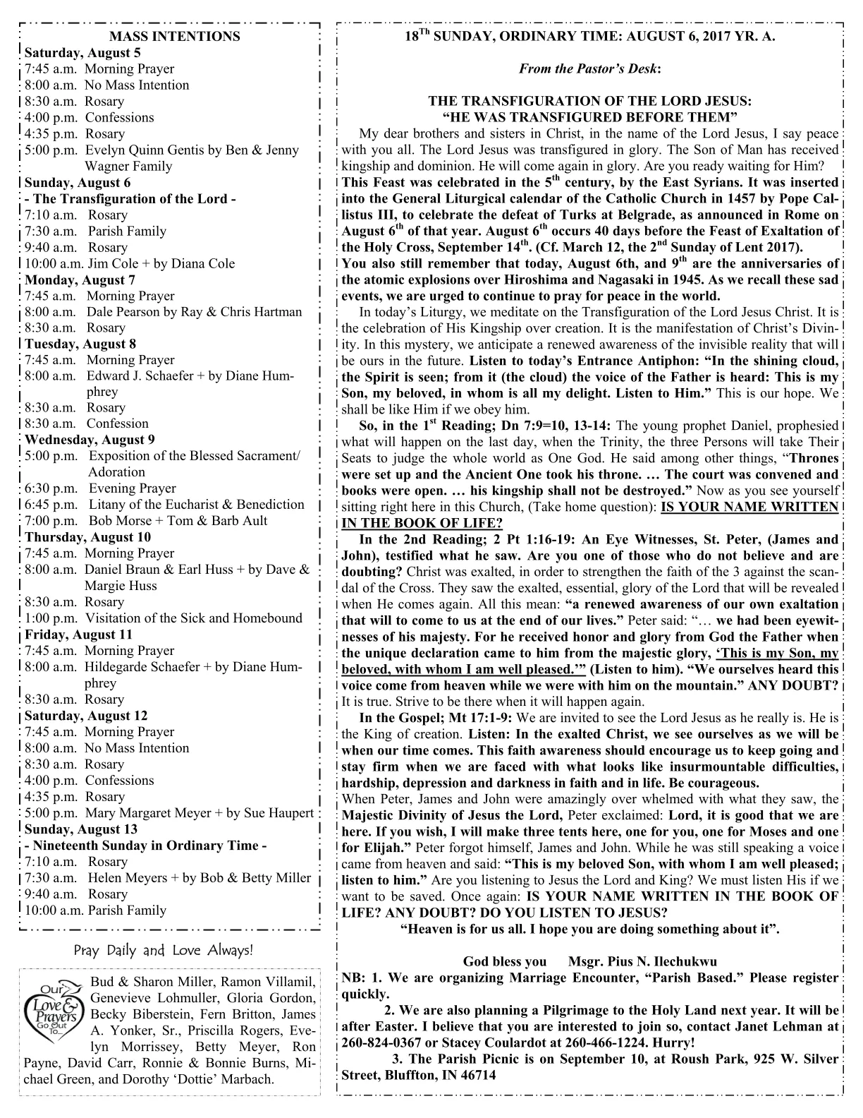 Aug 06, 2017 - Bulletin - Page 1