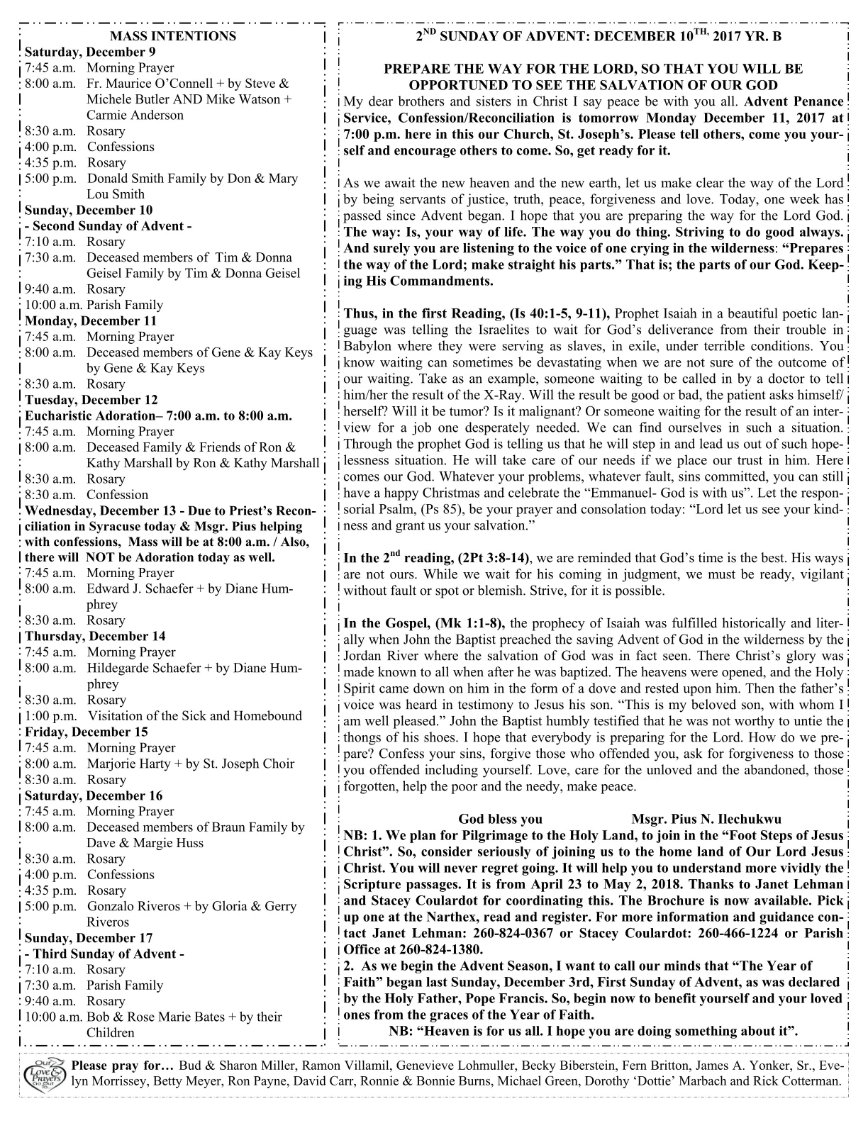 Dec 10, 2017 - Bulletin - Page 2