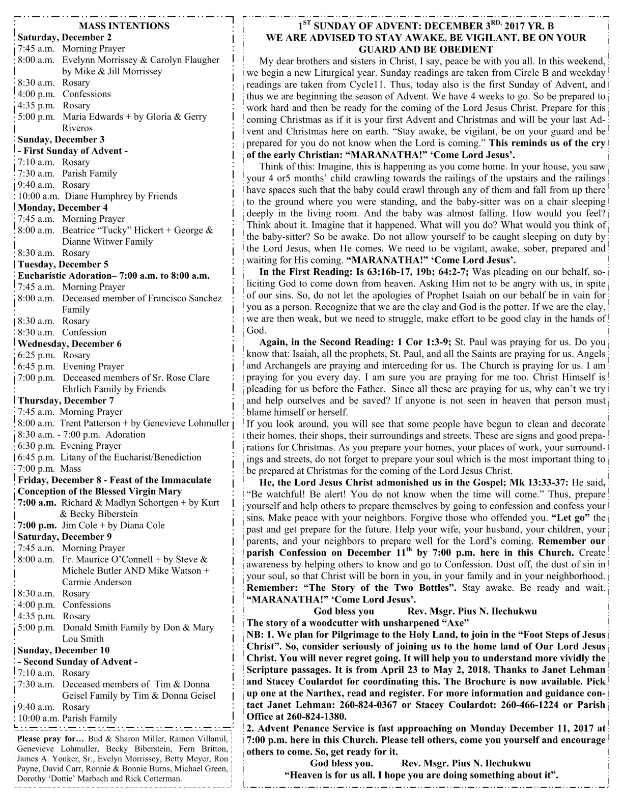 Dec 03, 2017 - Bulletin - Page 2