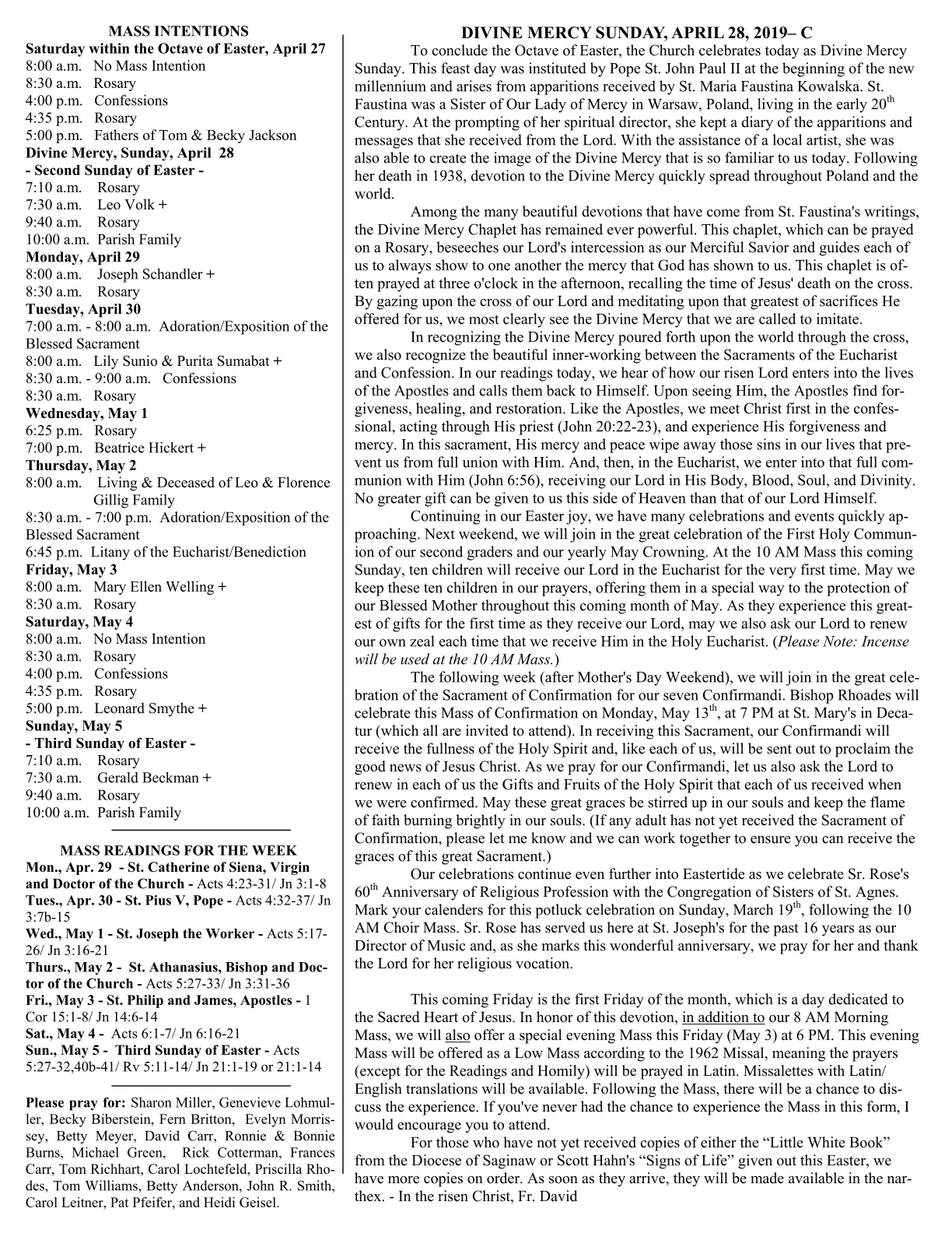 Apr 28, 2019 - Bulletin - Page 2