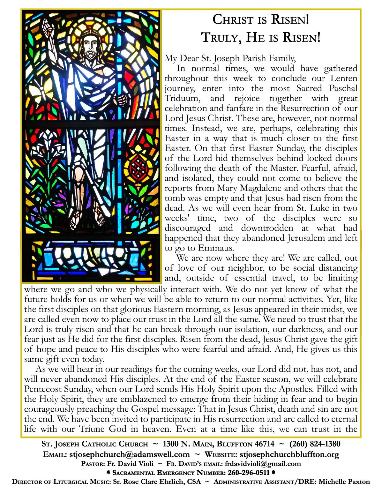 Apr 12, 2020 - Easter Bulletin - Page 1