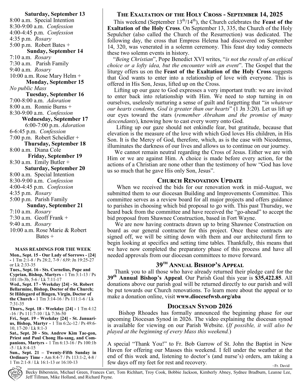 Sep 14, 2025 - Bulletin - Page 2