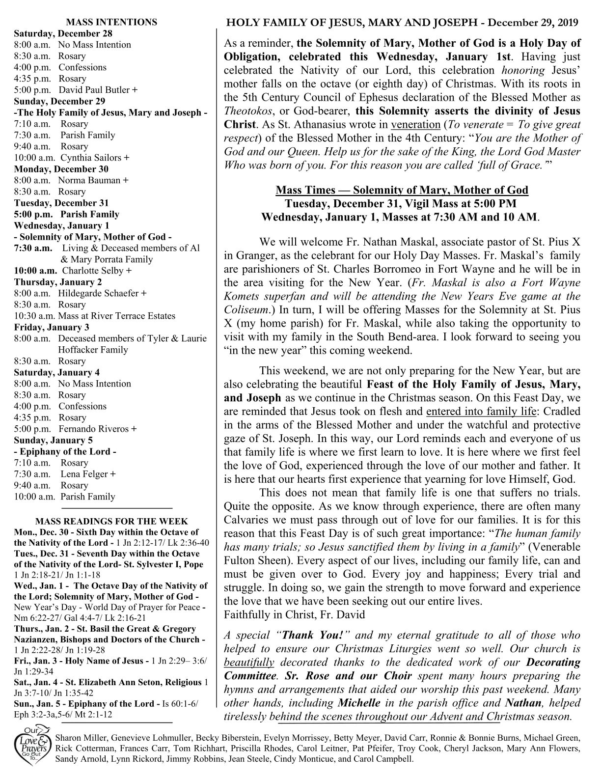 Dec 29, 2019 - Bulletin - Page 2