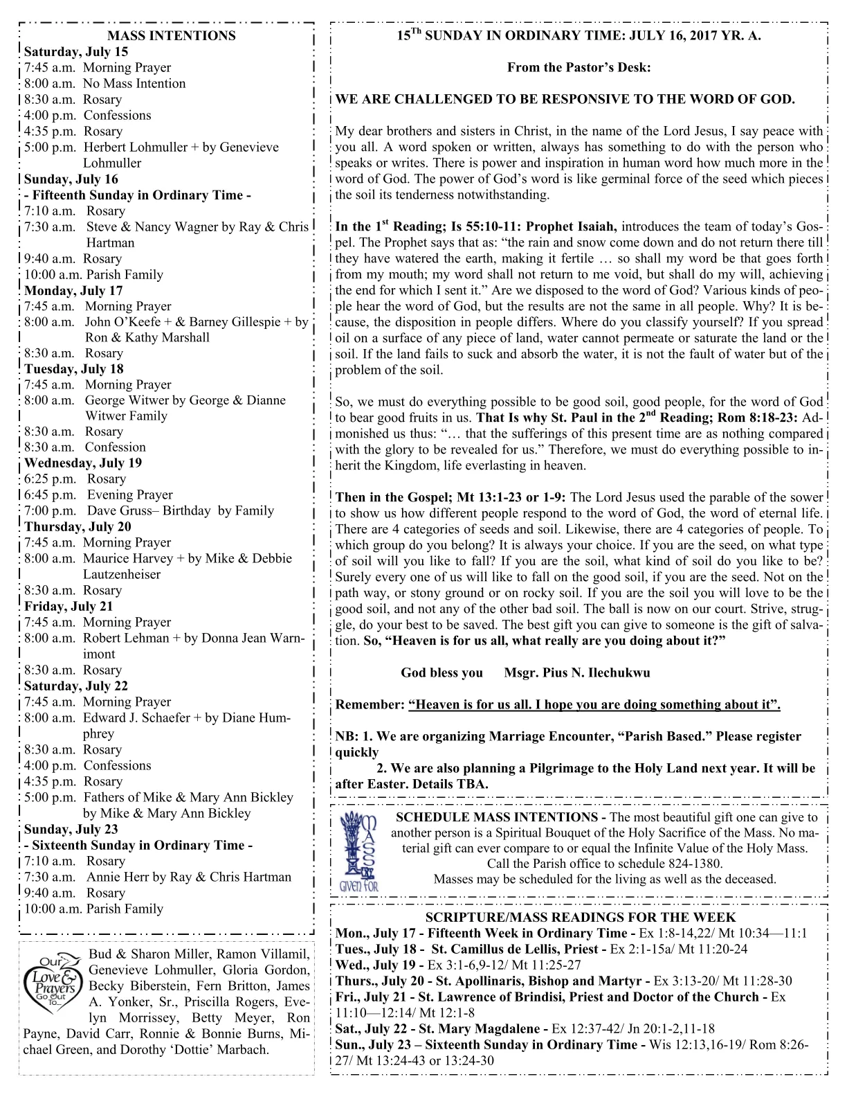 Jul 16, 2017 - Bulletin - Page 1