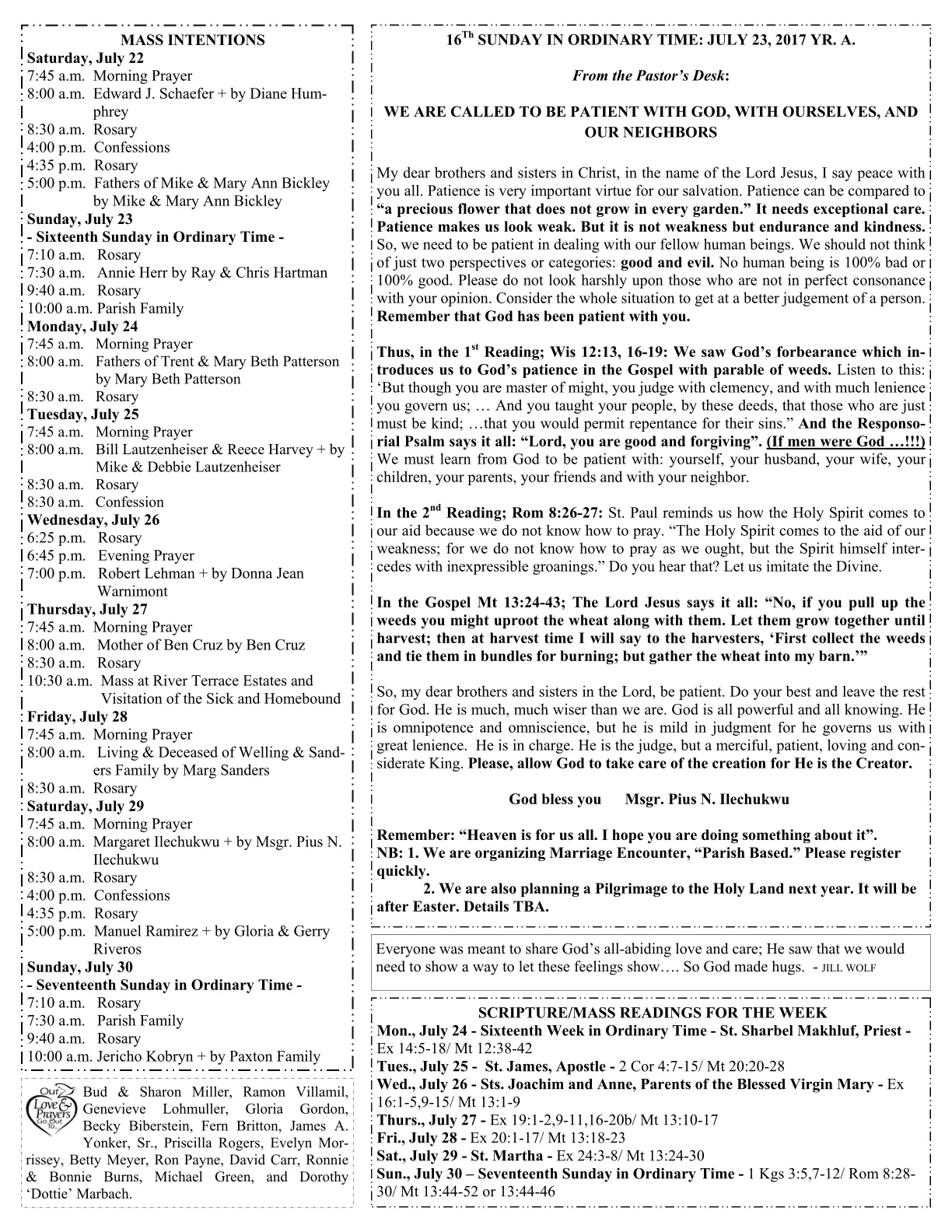 Jul 23, 2017 - Bulletin - Page 1