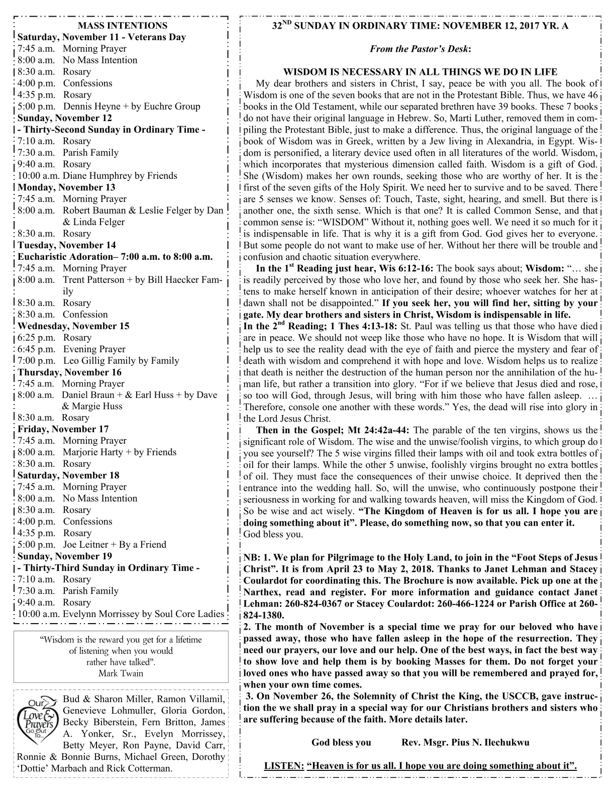 Nov 12, 2017 - Bulletin - Page 2