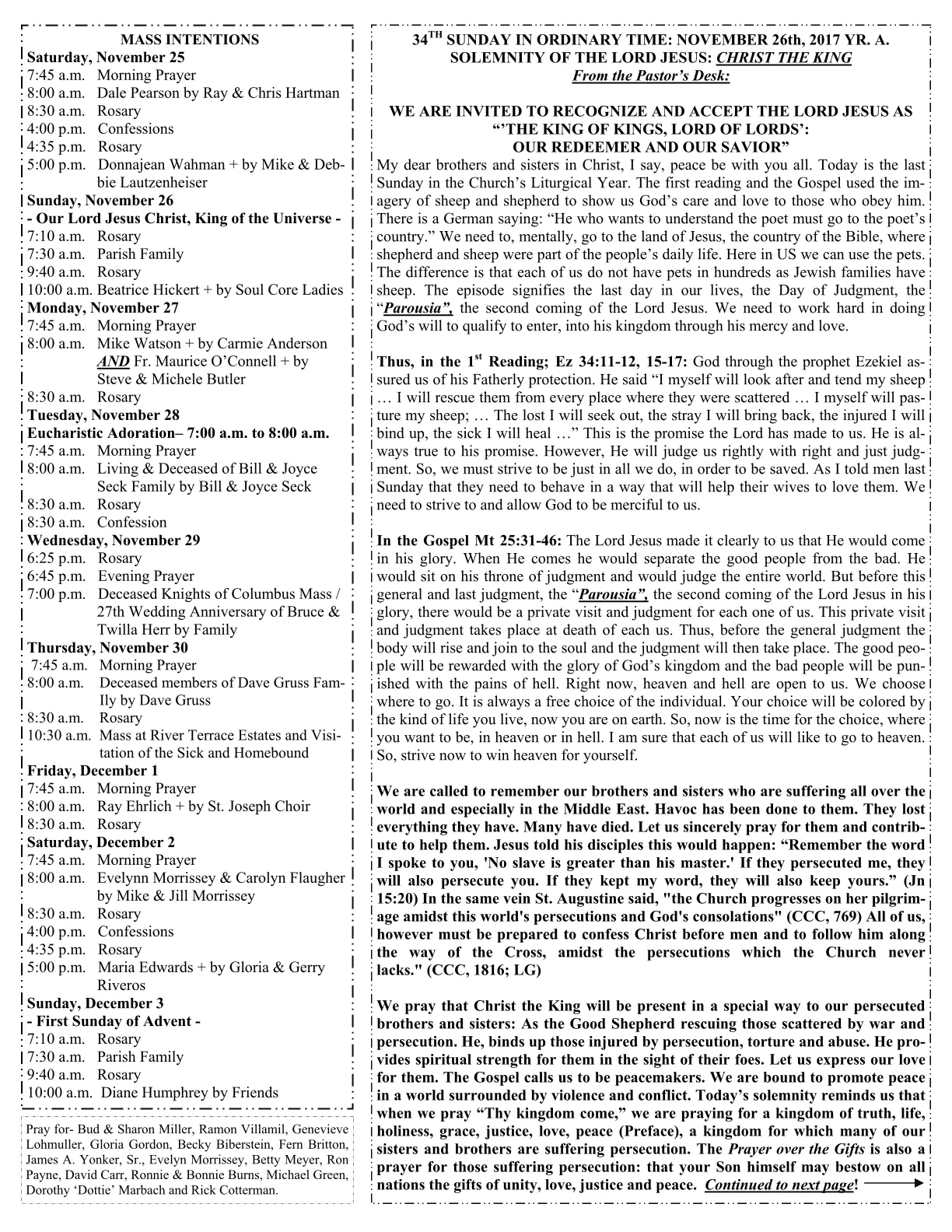 Nov 26, 2017 - Bulletin - Page 2