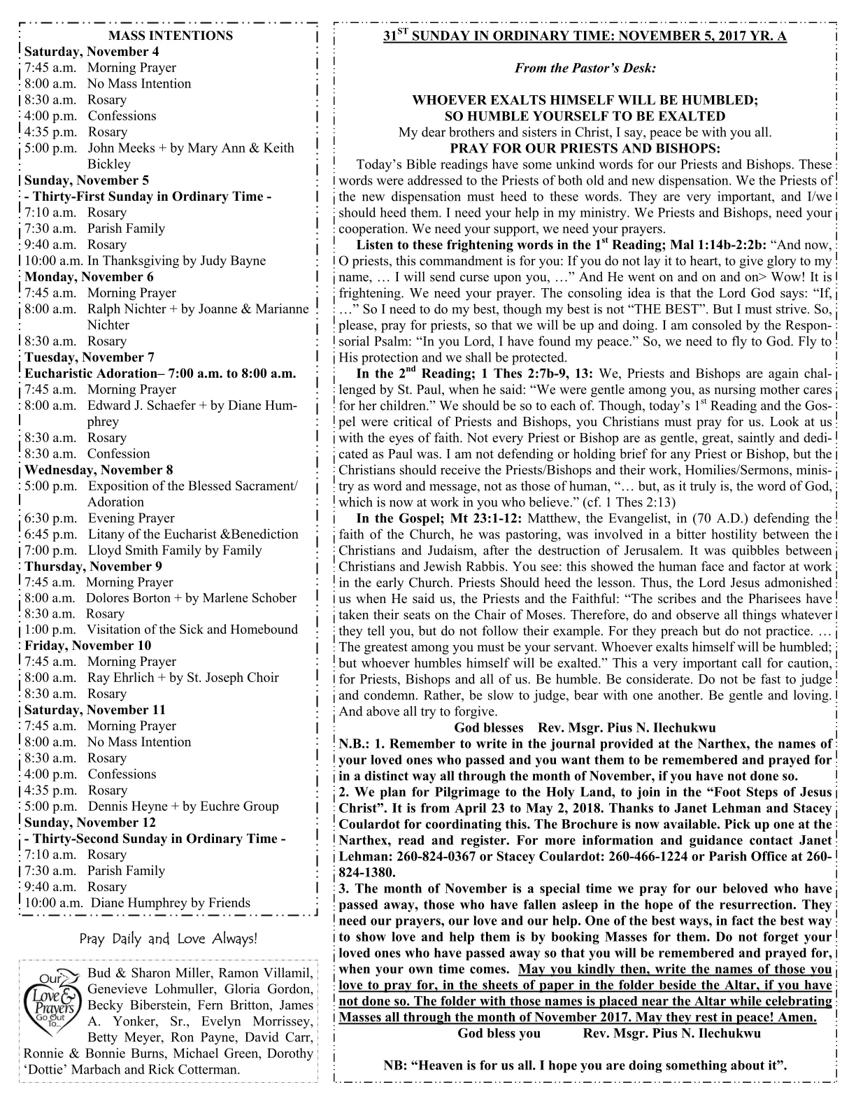 Nov 05, 2017 - Bulletin - Page 2