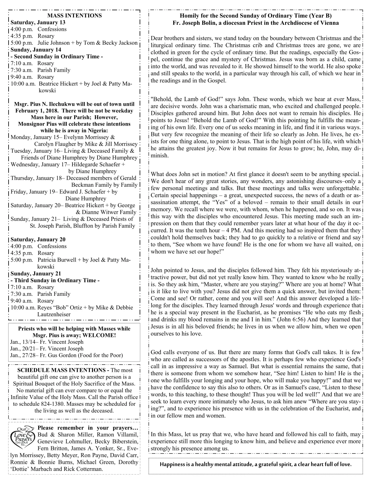 Jan 14, 2018 - Bulletin - Page 2