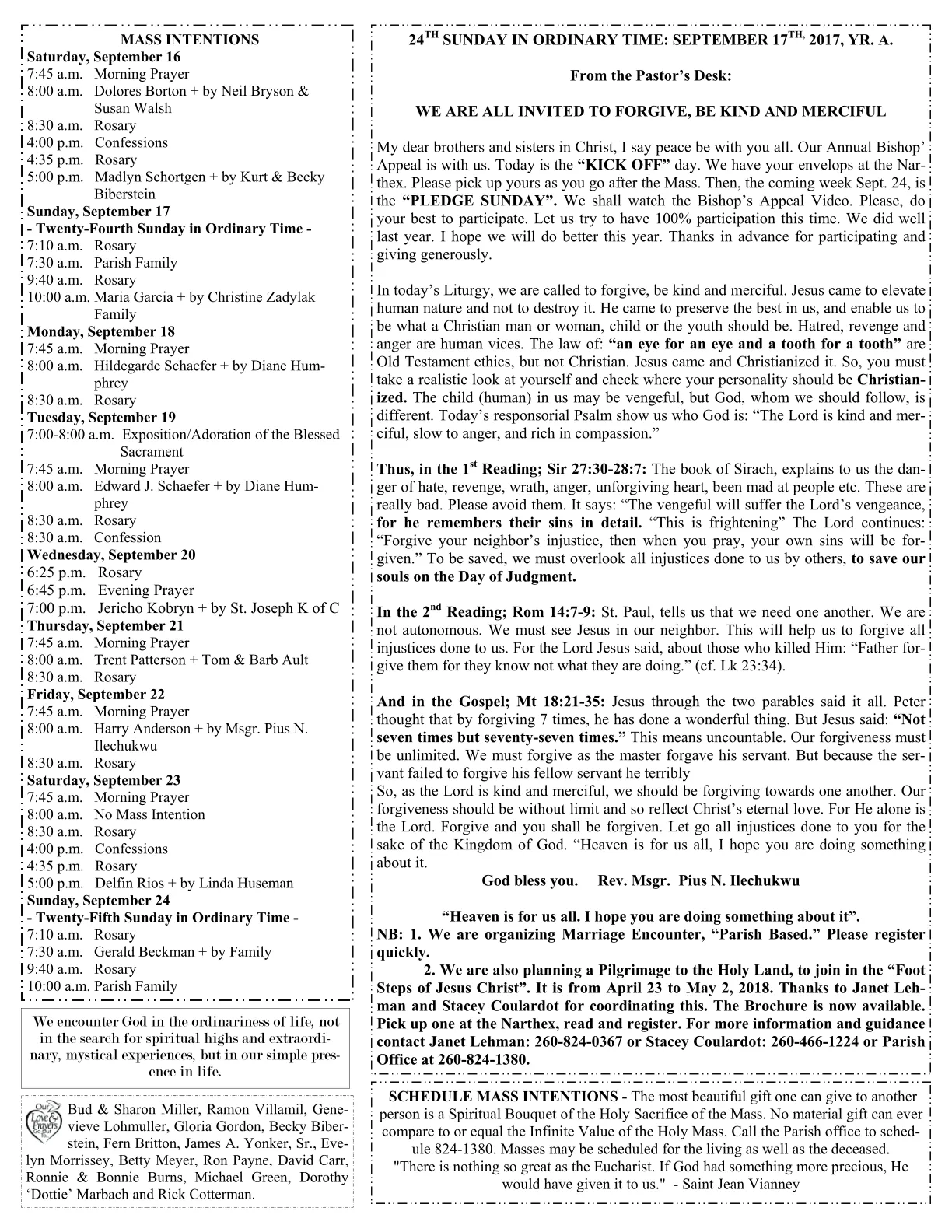 Sep 17, 2017 - Bulletin - Page 2