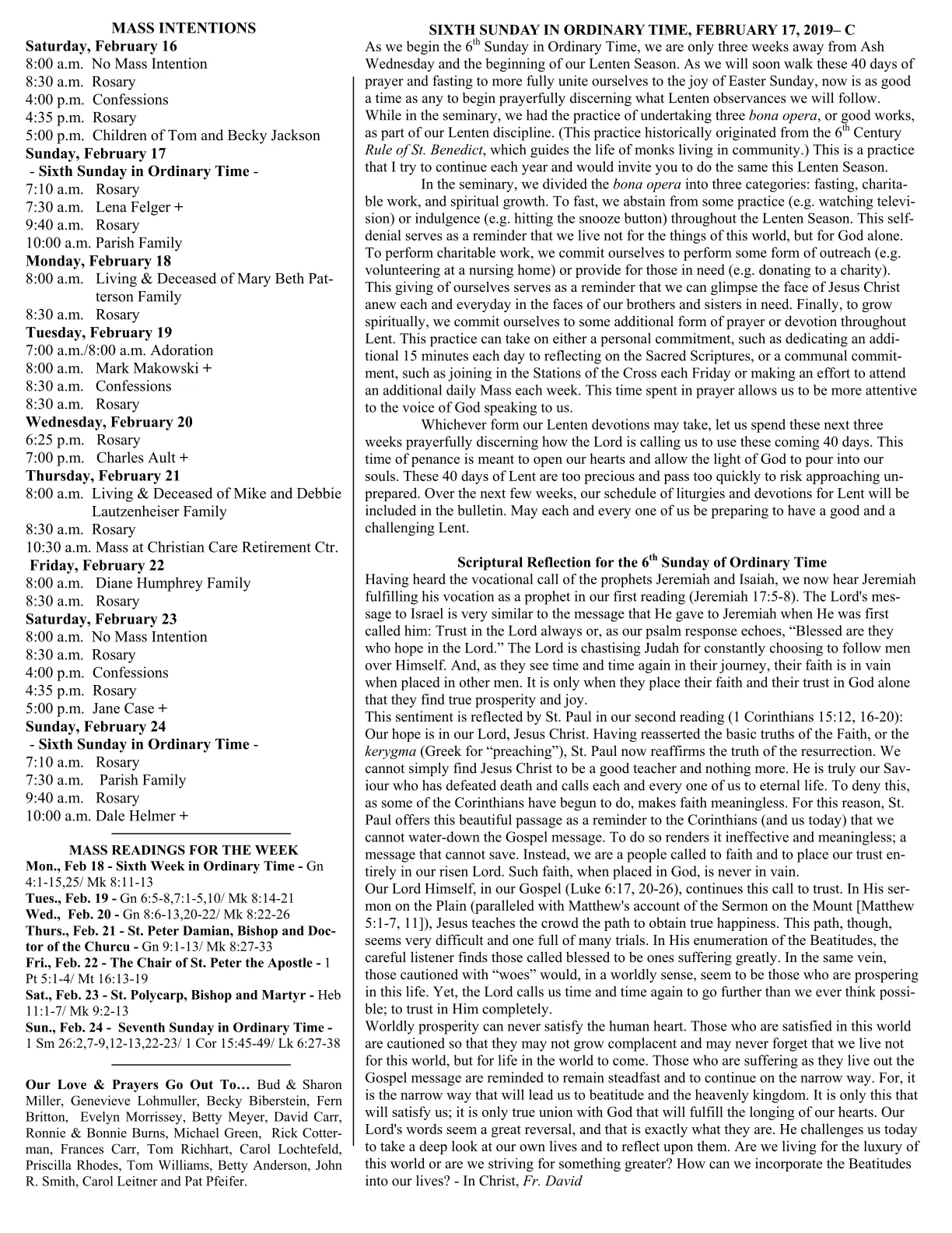Feb 17, 2019 - Bulletin - Page 2