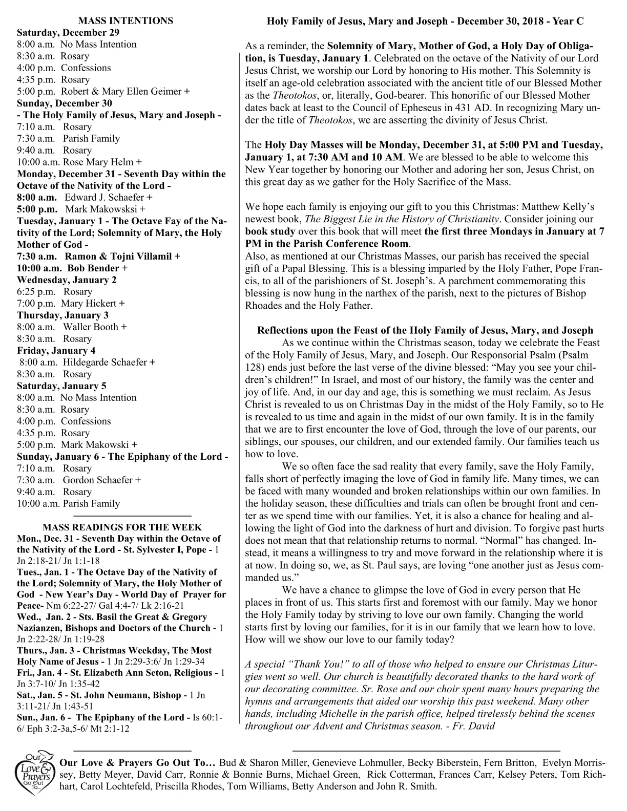 Dec 30, 2018 - Bulletin - Page 2