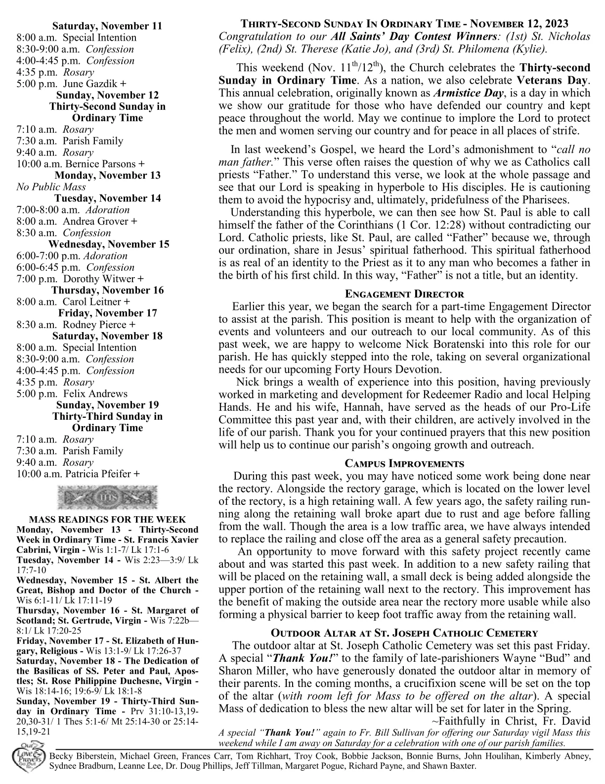 Nov 12, 2023 - Bulletin - Page 2