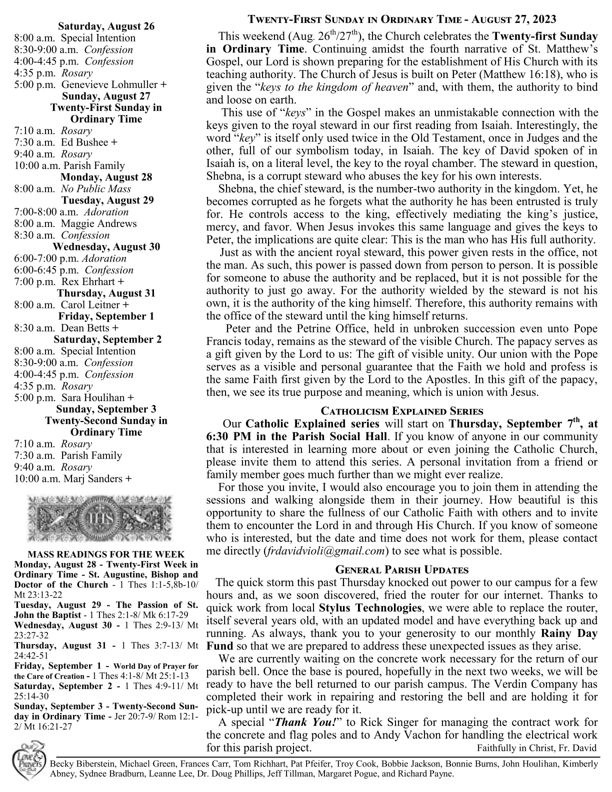 Aug 27, 2023 - Bulletin - Page 2