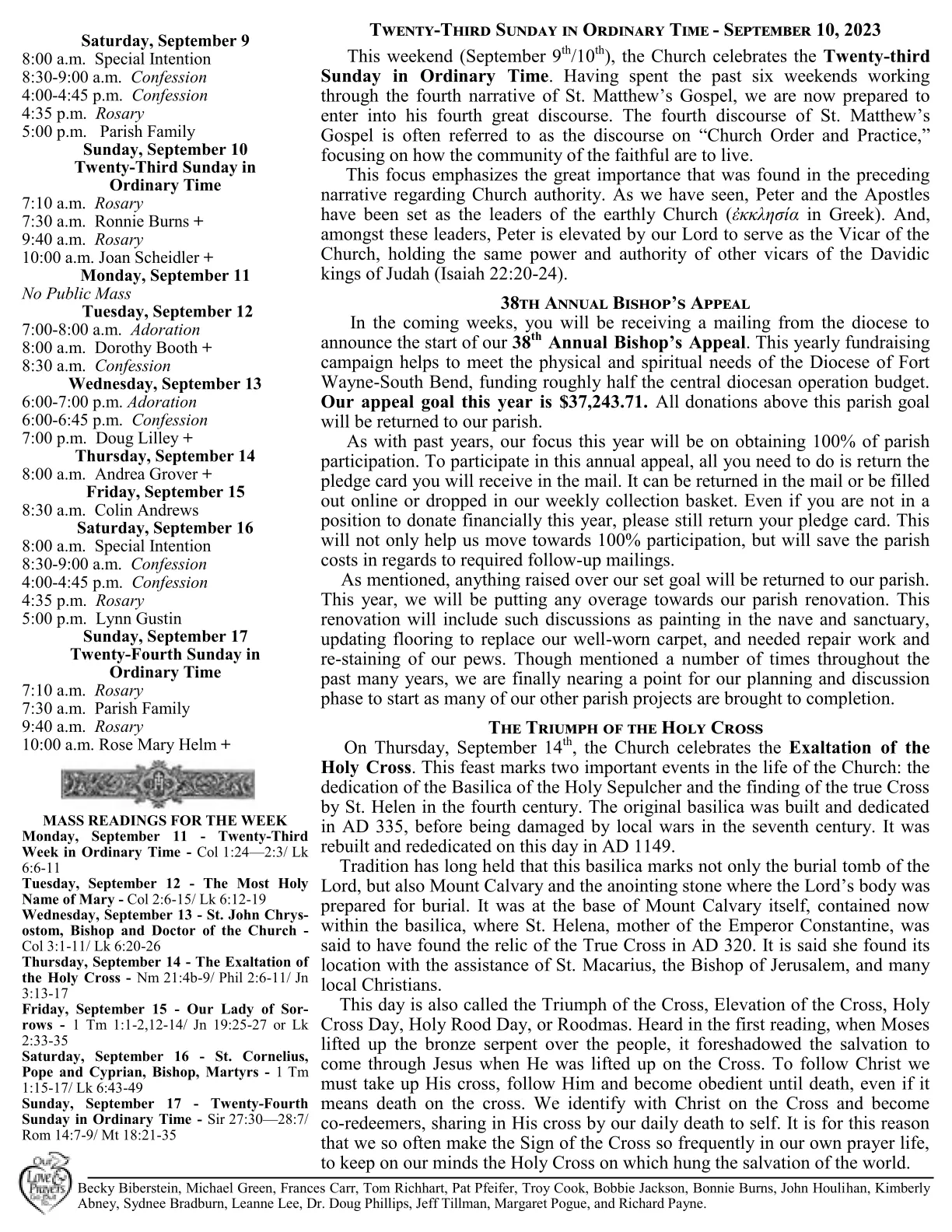 Sep 10, 2023 - Bulletin - Page 2